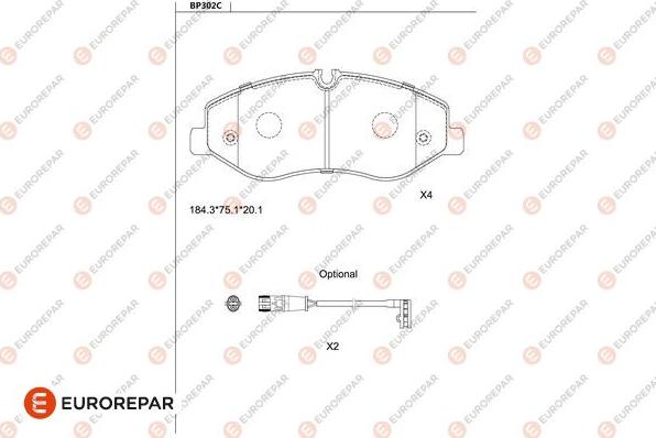 EUROREPAR 1681248280 - Kit de plaquettes de frein, frein à disque cwaw.fr