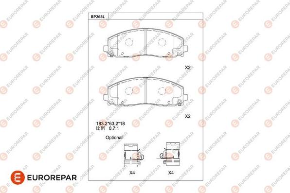 EUROREPAR 1681248780 - Kit de plaquettes de frein, frein à disque cwaw.fr