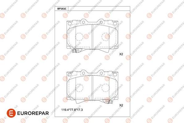 EUROREPAR 1681243280 - Kit de plaquettes de frein, frein à disque cwaw.fr