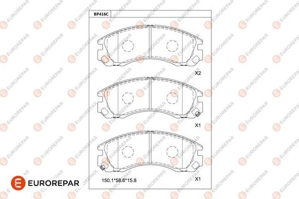 EUROREPAR 1681242980 - Kit de plaquettes de frein, frein à disque cwaw.fr