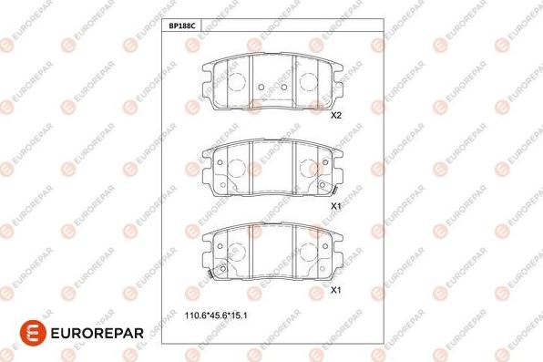 EUROREPAR 1681242280 - Kit de plaquettes de frein, frein à disque cwaw.fr