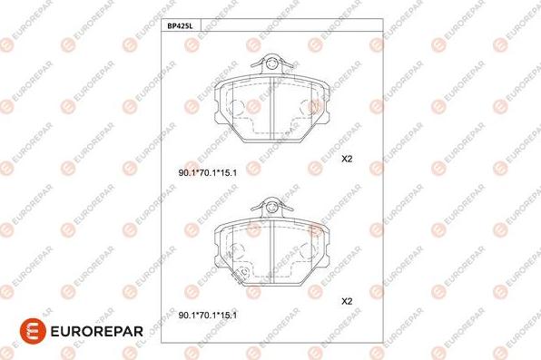 EUROREPAR 1681247280 - Kit de plaquettes de frein, frein à disque cwaw.fr