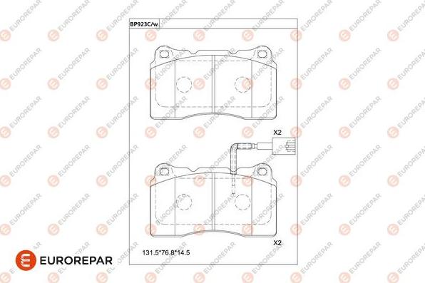 EUROREPAR 1681259480 - Kit de plaquettes de frein, frein à disque cwaw.fr