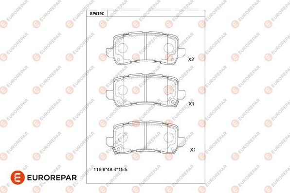 EUROREPAR 1681259380 - Kit de plaquettes de frein, frein à disque cwaw.fr