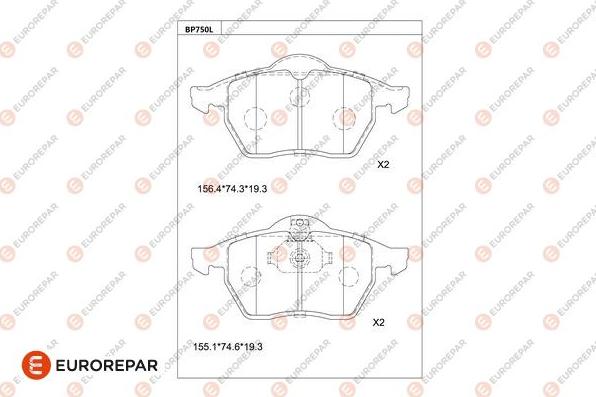 EUROREPAR 1681254680 - Kit de plaquettes de frein, frein à disque cwaw.fr