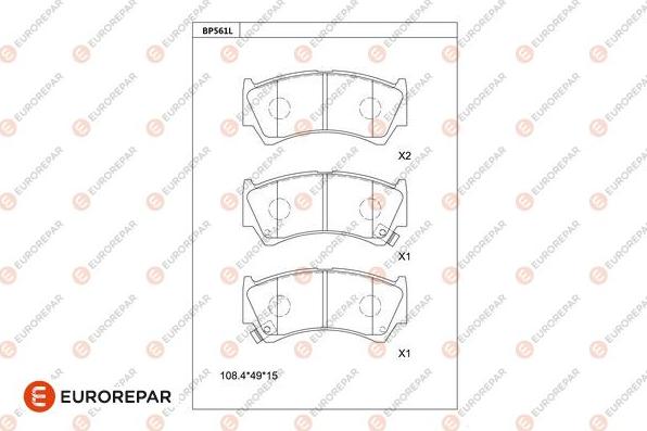 EUROREPAR 1681254180 - Kit de plaquettes de frein, frein à disque cwaw.fr