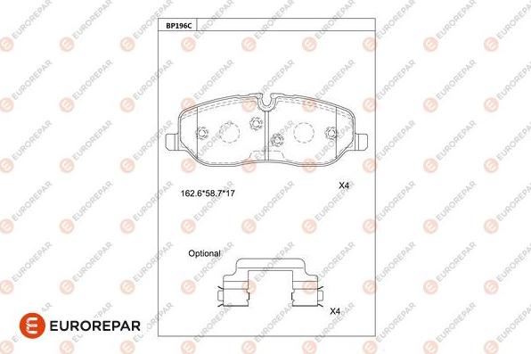 EUROREPAR 1681254780 - Kit de plaquettes de frein, frein à disque cwaw.fr