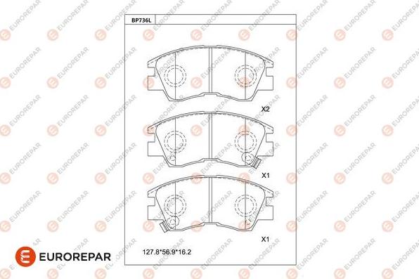 EUROREPAR 1681255580 - Kit de plaquettes de frein, frein à disque cwaw.fr