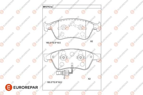 EUROREPAR 1681255680 - Kit de plaquettes de frein, frein à disque cwaw.fr