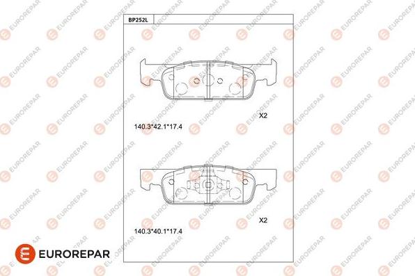 EUROREPAR 1681255080 - Kit de plaquettes de frein, frein à disque cwaw.fr