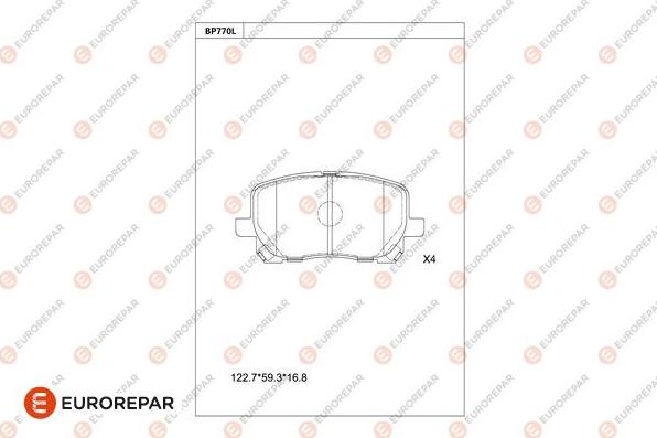 EUROREPAR 1681255180 - Kit de plaquettes de frein, frein à disque cwaw.fr