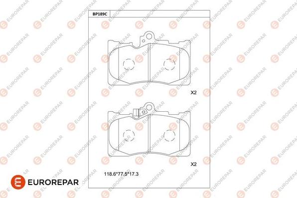 EUROREPAR 1681256280 - Kit de plaquettes de frein, frein à disque cwaw.fr