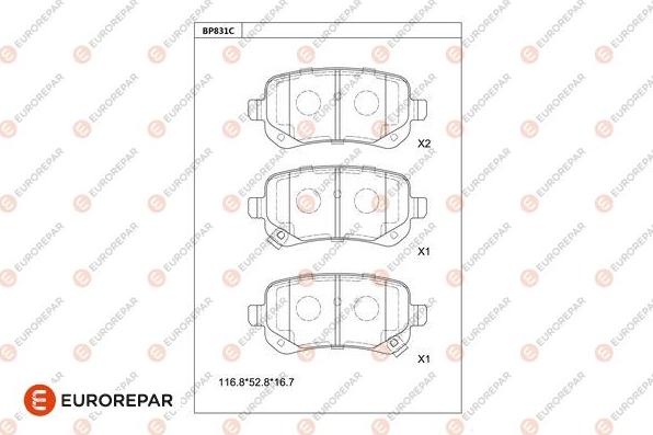 EUROREPAR 1681251980 - Kit de plaquettes de frein, frein à disque cwaw.fr