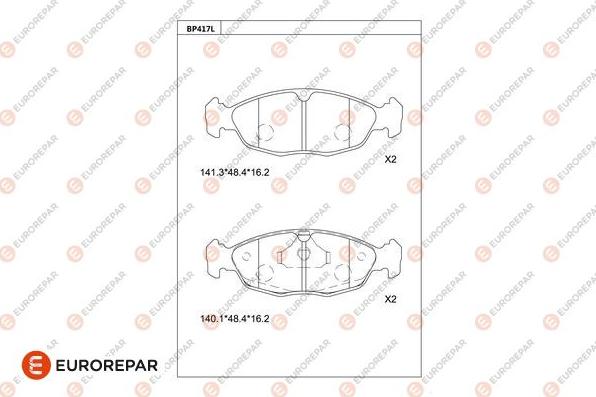 EUROREPAR 1681251880 - Kit de plaquettes de frein, frein à disque cwaw.fr