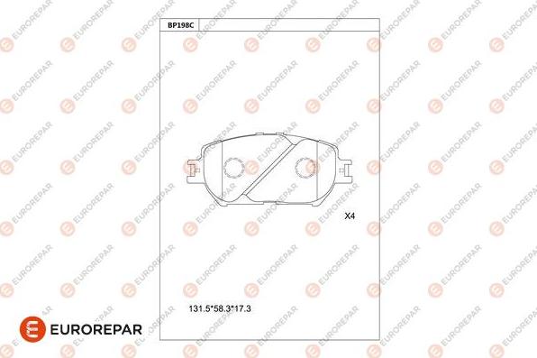 EUROREPAR 1681251780 - Kit de plaquettes de frein, frein à disque cwaw.fr