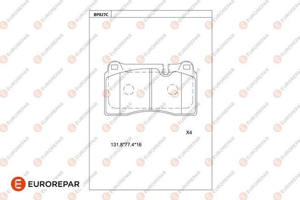 EUROREPAR 1681258880 - Kit de plaquettes de frein, frein à disque cwaw.fr