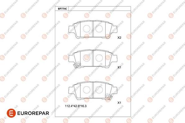 EUROREPAR 1681258780 - Kit de plaquettes de frein, frein à disque cwaw.fr