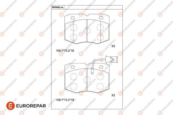 EUROREPAR 1681252880 - Kit de plaquettes de frein, frein à disque cwaw.fr