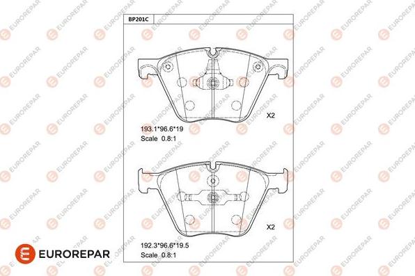 EUROREPAR 1681257580 - Kit de plaquettes de frein, frein à disque cwaw.fr