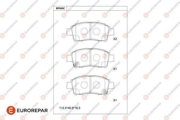 EUROREPAR 1681257180 - Kit de plaquettes de frein, frein à disque cwaw.fr