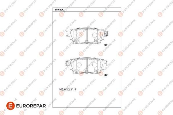 EUROREPAR 1681257880 - Kit de plaquettes de frein, frein à disque cwaw.fr