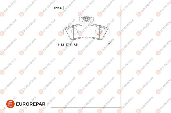 EUROREPAR 1681269580 - Kit de plaquettes de frein, frein à disque cwaw.fr