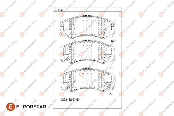 EUROREPAR 1681269680 - Kit de plaquettes de frein, frein à disque cwaw.fr