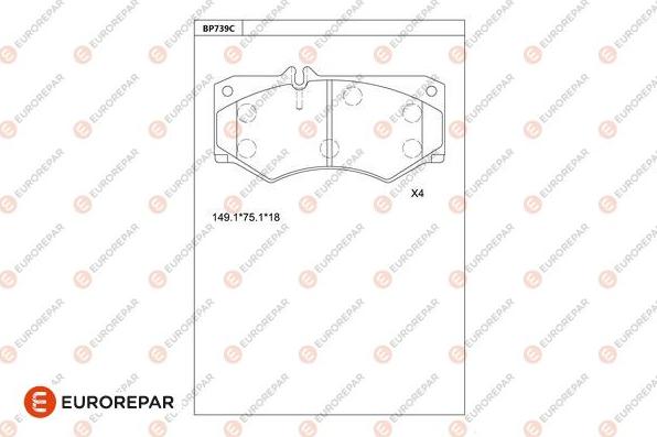 EUROREPAR 1681269880 - Kit de plaquettes de frein, frein à disque cwaw.fr