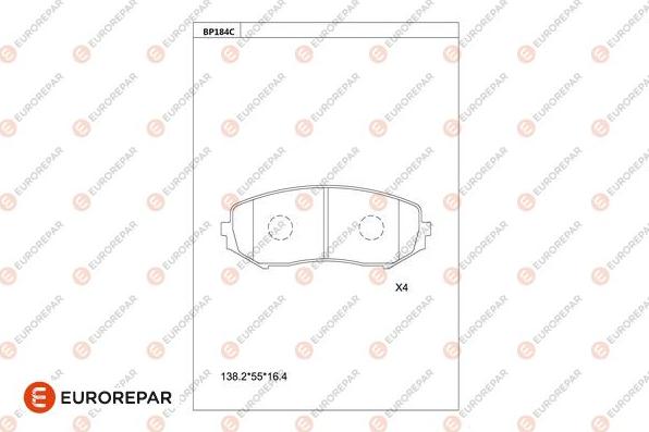 EUROREPAR 1681269380 - Kit de plaquettes de frein, frein à disque cwaw.fr