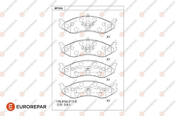 EUROREPAR 1681264080 - Kit de plaquettes de frein, frein à disque cwaw.fr