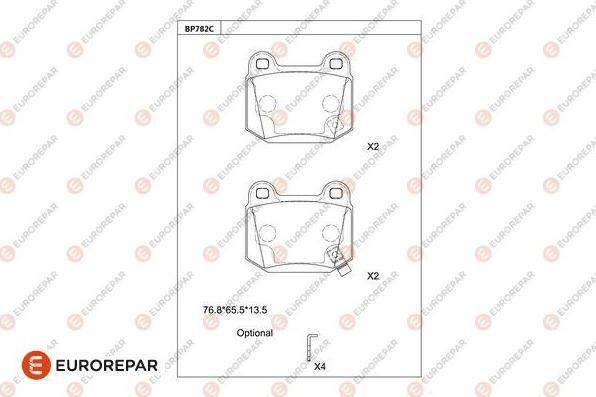 EUROREPAR 1681265980 - Kit de plaquettes de frein, frein à disque cwaw.fr