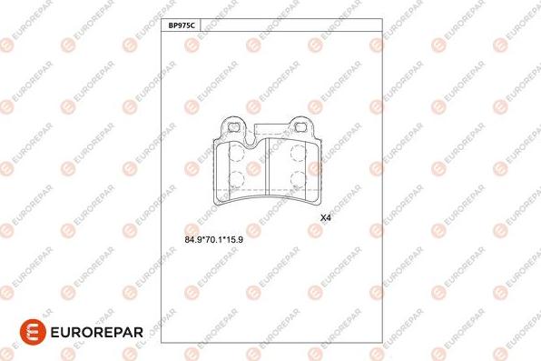 EUROREPAR 1681265580 - Kit de plaquettes de frein, frein à disque cwaw.fr