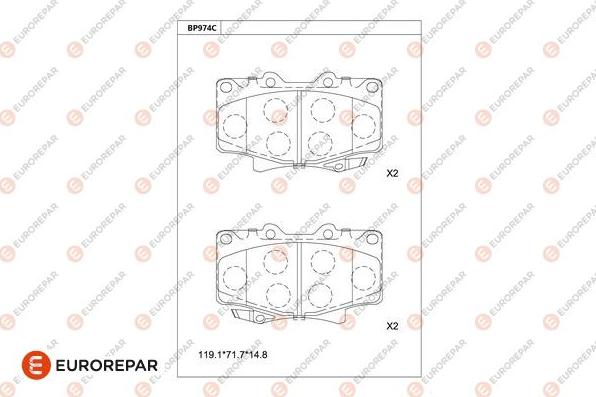 EUROREPAR 1681265080 - Kit de plaquettes de frein, frein à disque cwaw.fr