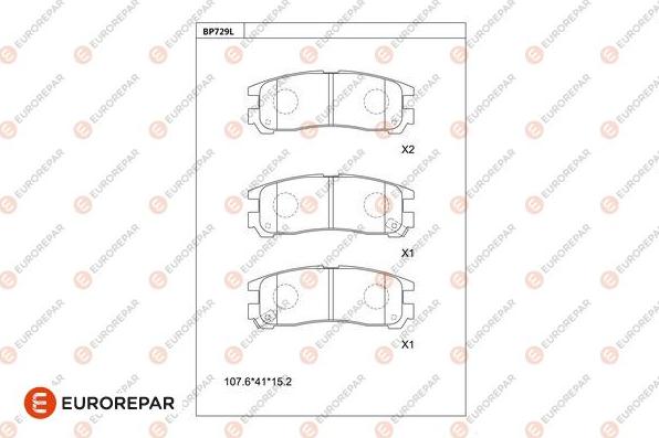 EUROREPAR 1681265180 - Kit de plaquettes de frein, frein à disque cwaw.fr