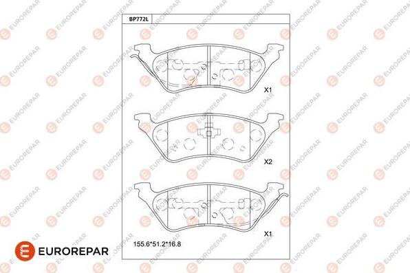 EUROREPAR 1681265780 - Kit de plaquettes de frein, frein à disque cwaw.fr