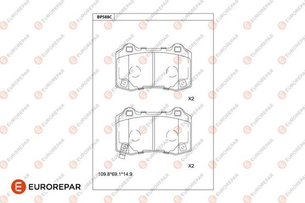 EUROREPAR 1681266580 - Kit de plaquettes de frein, frein à disque cwaw.fr