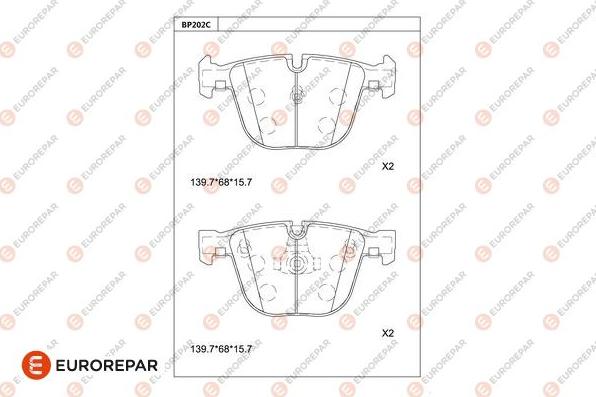 EUROREPAR 1681266380 - Kit de plaquettes de frein, frein à disque cwaw.fr