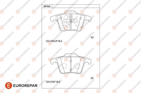 EUROREPAR 1681260380 - Kit de plaquettes de frein, frein à disque cwaw.fr