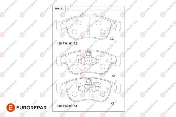 EUROREPAR 1681261680 - Kit de plaquettes de frein, frein à disque cwaw.fr