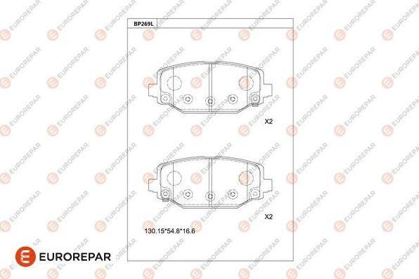 EUROREPAR 1681261280 - Kit de plaquettes de frein, frein à disque cwaw.fr