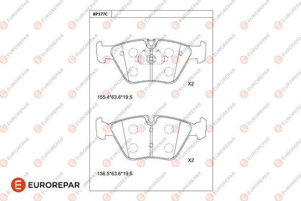 EUROREPAR 1681268180 - Kit de plaquettes de frein, frein à disque cwaw.fr