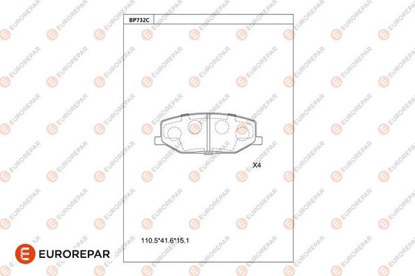 EUROREPAR 1681262780 - Kit de plaquettes de frein, frein à disque cwaw.fr