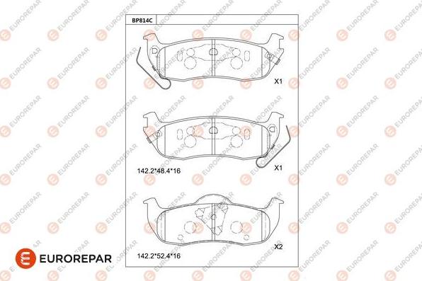 EUROREPAR 1681267480 - Kit de plaquettes de frein, frein à disque cwaw.fr