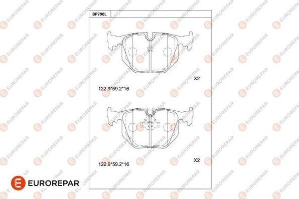 EUROREPAR 1681267580 - Kit de plaquettes de frein, frein à disque cwaw.fr