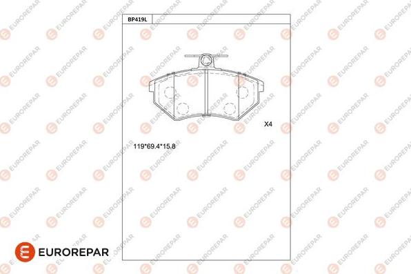 EUROREPAR 1681209980 - Kit de plaquettes de frein, frein à disque cwaw.fr