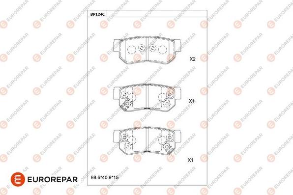 EUROREPAR 1681209280 - Kit de plaquettes de frein, frein à disque cwaw.fr