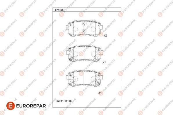 EUROREPAR 1681206880 - Kit de plaquettes de frein, frein à disque cwaw.fr