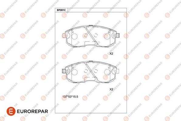 EUROREPAR 1681206780 - Kit de plaquettes de frein, frein à disque cwaw.fr