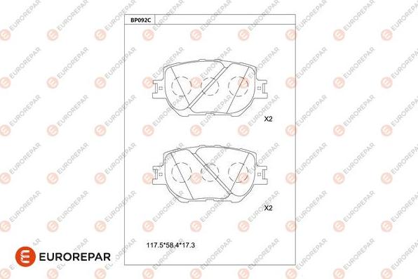 EUROREPAR 1681208480 - Kit de plaquettes de frein, frein à disque cwaw.fr