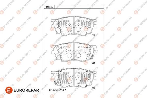 EUROREPAR 1681208080 - Kit de plaquettes de frein, frein à disque cwaw.fr